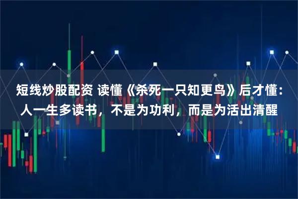 短线炒股配资 读懂《杀死一只知更鸟》后才懂：人一生多读书，不是为功利，而是为活出清醒